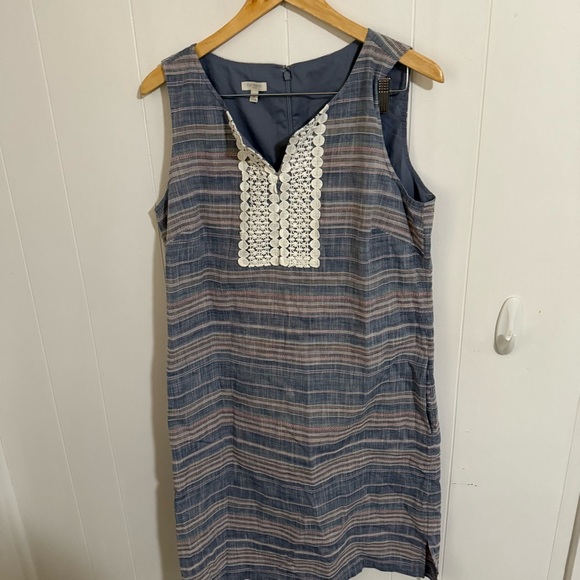 Talbots Blue and White Striped Mini Dress - Picture 1 of 4